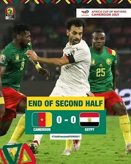 Cameroon 0 Egypt 0 Full time( Egypt wins after Penalty Shootout)