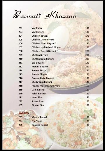 Monsoon Restaurant menu 