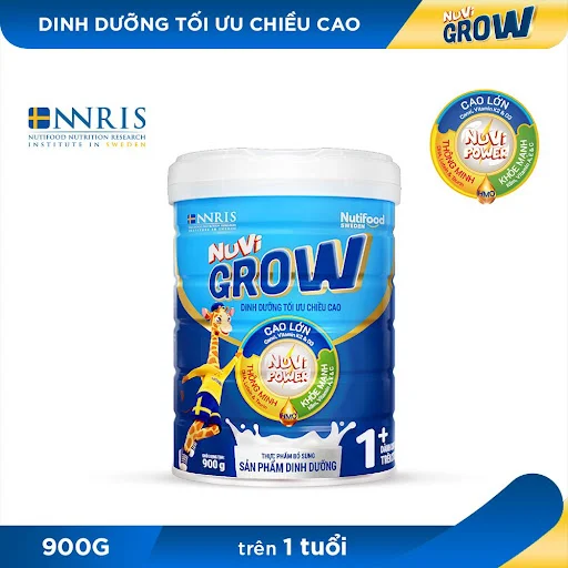 Sữa bột NutiFood Nuvi Grow Phát Triển Chiều Cao cho bé trên 1 tuổi (900g)