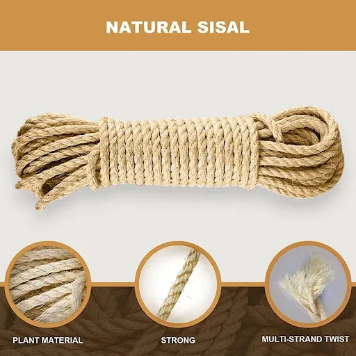 Natural Sisal Rope Cat Scratcher Rope Tree Scratching DIY Toy Paw Claw Furniture Protector Scratching Post Cat Accessori