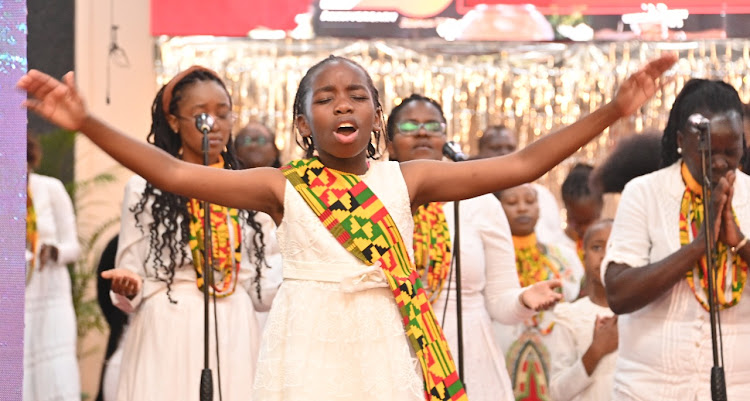 Children singing praises during a church service at Citam Karen on Sunday, November 27, 2022.