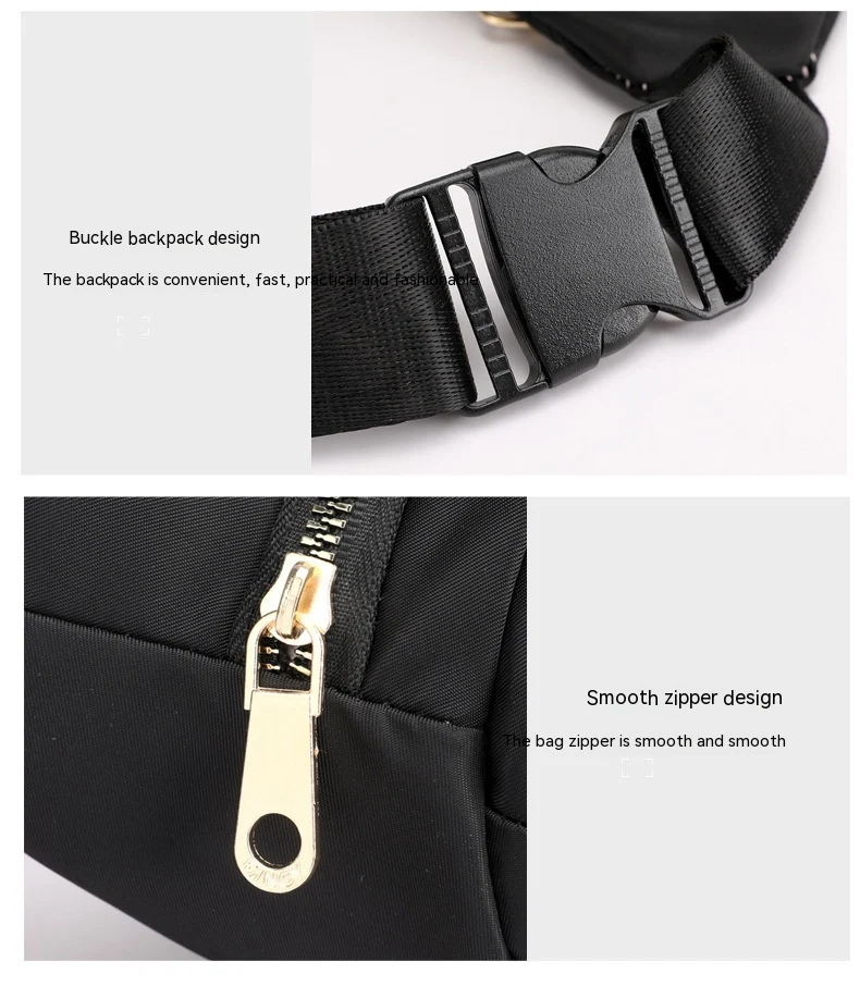 Dames crossbody tas van effen nylon, multifunctioneel. Gebruik als schoudertas of heuptasje voor het stijlvol en comfortabel meenemen van je benodigdheden.