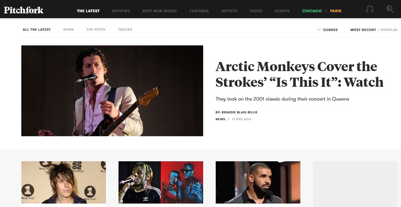 Pitchfork website