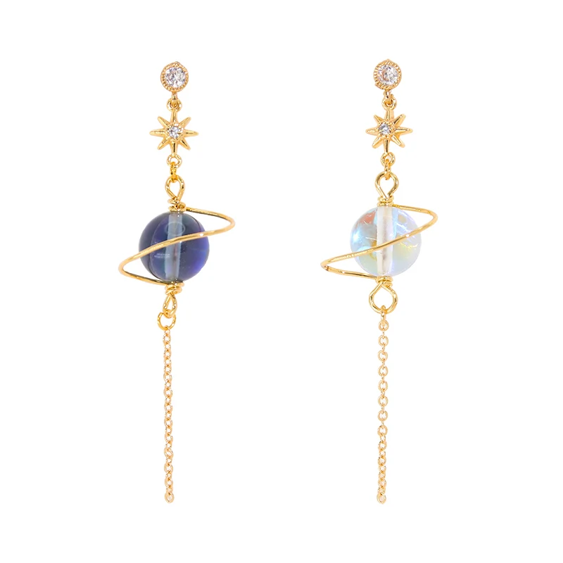 Boucles d'oreilles longues à pampilles élégantes Universe Star High-grade, bijoux raffinés pour femmes, parfaites pour sublimer votre look