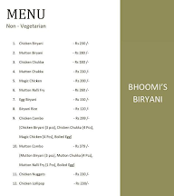 Bhoomi's Biryani menu 1