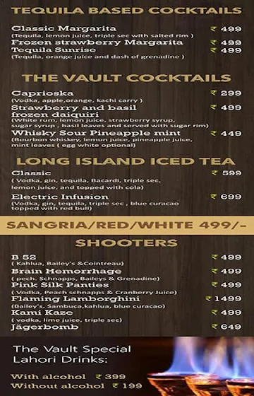 The Vault menu 