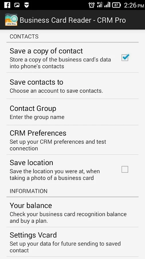    Business Card Reader - CRM Pro- screenshot  