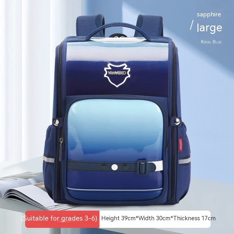Sac à dos scolaire spatial imperméable en tissu Oxford britannique résistant à l'usure, idéal pour livres et gadgets, durable et sûr.