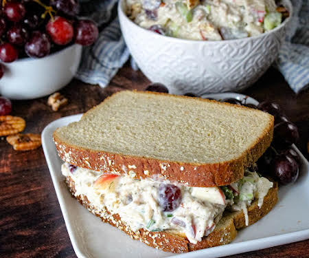 The grapes and apples in this recipe really make this chicken salad stand out. It's a great dish to make for a summer picnic or potluck.