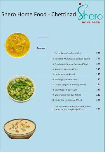 Shero Home - Sambar, Poriyal & Rasam menu 