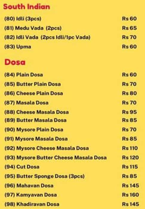 Vrindavan  Food Cafe menu 