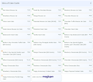 Cake Castle menu 2