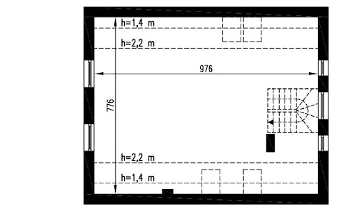 Dla każdego pa - A109/1 - Rzut poddasza do indywidualnej adaptacji (57,3 m2 powierzchni użytkowej)