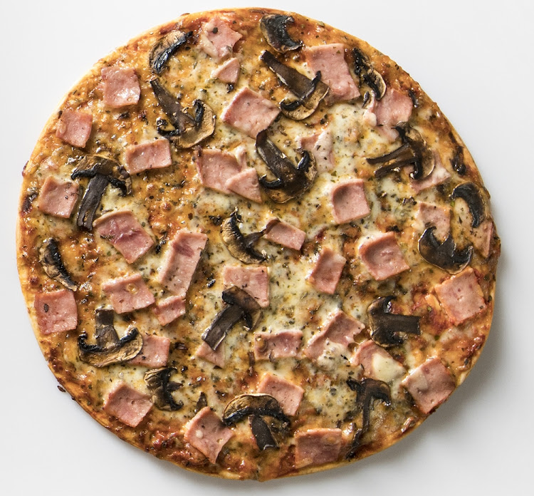 Ham & Mushroom Pizza.