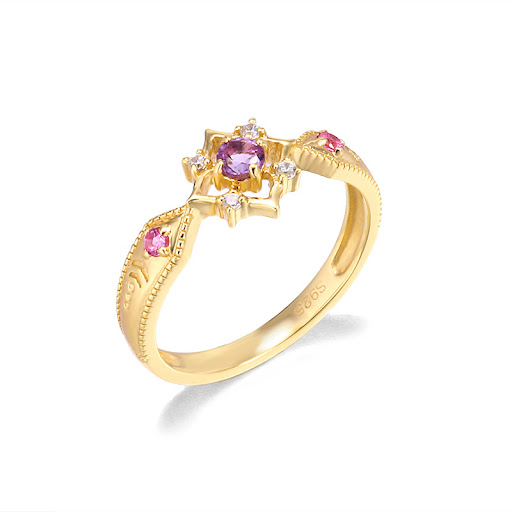 Title 1, Sterling Silver Amethyst Ring for Girl Beautifu...
