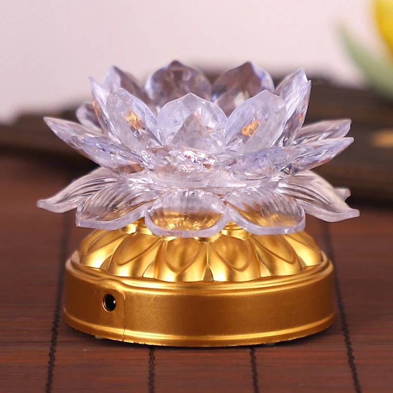 Blessing Lotus Lamp Buddha Front Ornaments. Illuminate your space and bring peace. Ideal for meditation, spiritual pract