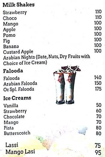 Ozaann menu 