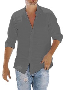 Title 4, Mens Long Sleeve Fashion Urban Lapel Shirt. St...