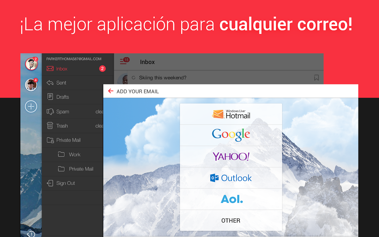   myMail — App gratis de correo: captura de pantalla 