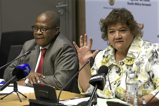 Minister Lynne Brown previously scuppered a R30-million golden handshake for Brian Molefe, left. Picture: Trevor Samson