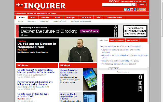 The INQUIRER chrome extension