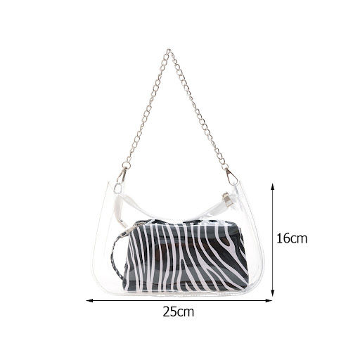 Title 3, Striped Shoulder Chain Crossbody Jelly Bag, a s...