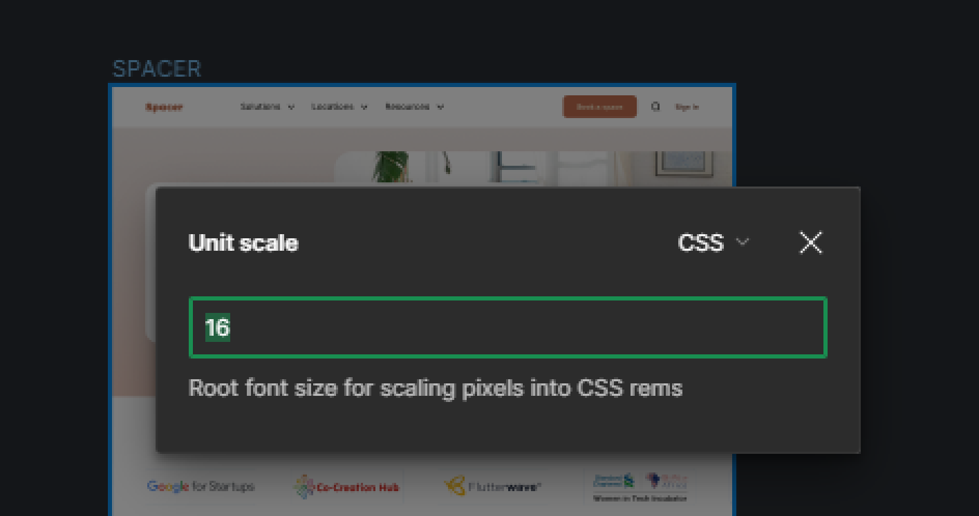 This image shows how to enter a unit scale