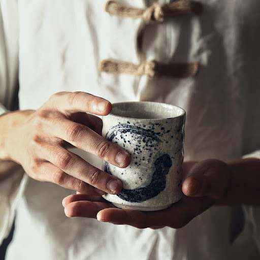 Title 3, Japanese Style Tea Cup Ceramic Stoneware Hand P...