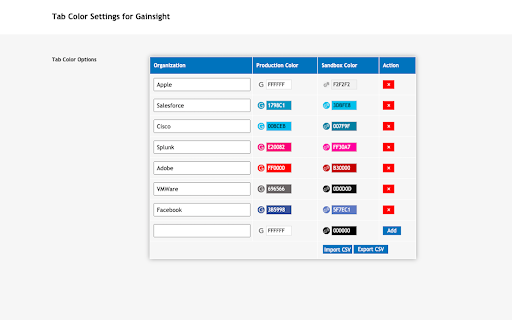 Tab Color Settings for Gainsight