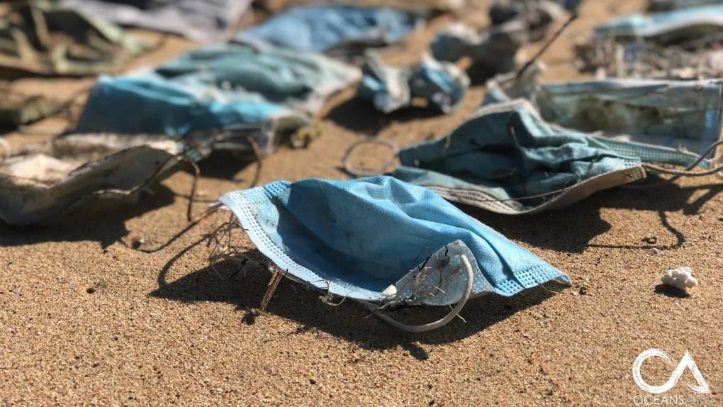 masks on the beach