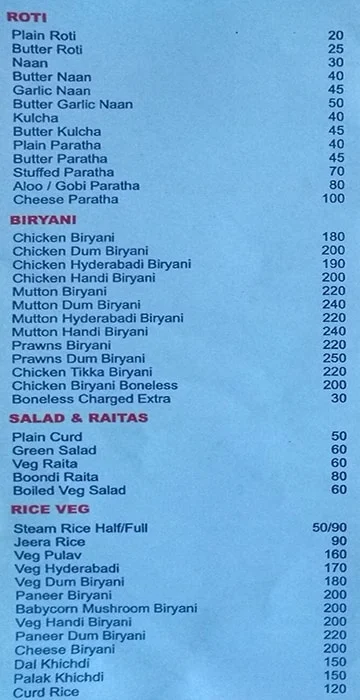 Lalit Bar & Restaurant menu 