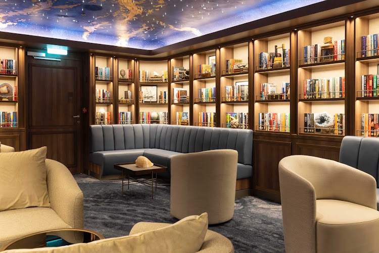 Choose from a wide variety of books at the Library aboard your Silversea sailing.