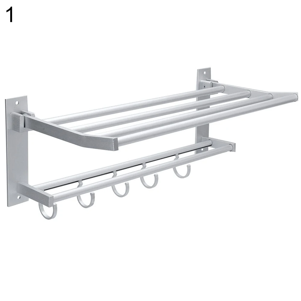 Title 9, Bathroom shelf towel rack combo. Maximize bathr...