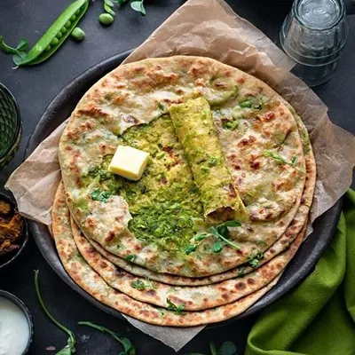 Matar Paneer Paratha ( Desi Ghee) Big Size