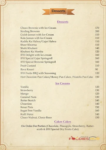 Indian Foodies Hub menu 