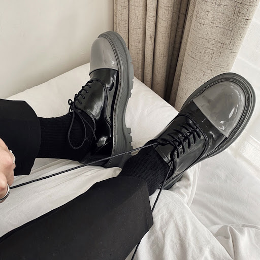 Title 2, Mens Thick Sole Brightened Patent Leather Brit...