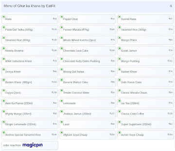 Ghar ka khana by EatFit menu 