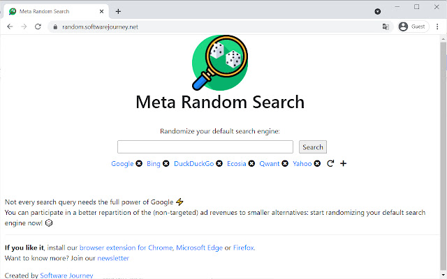 Meta Random Search chrome extension