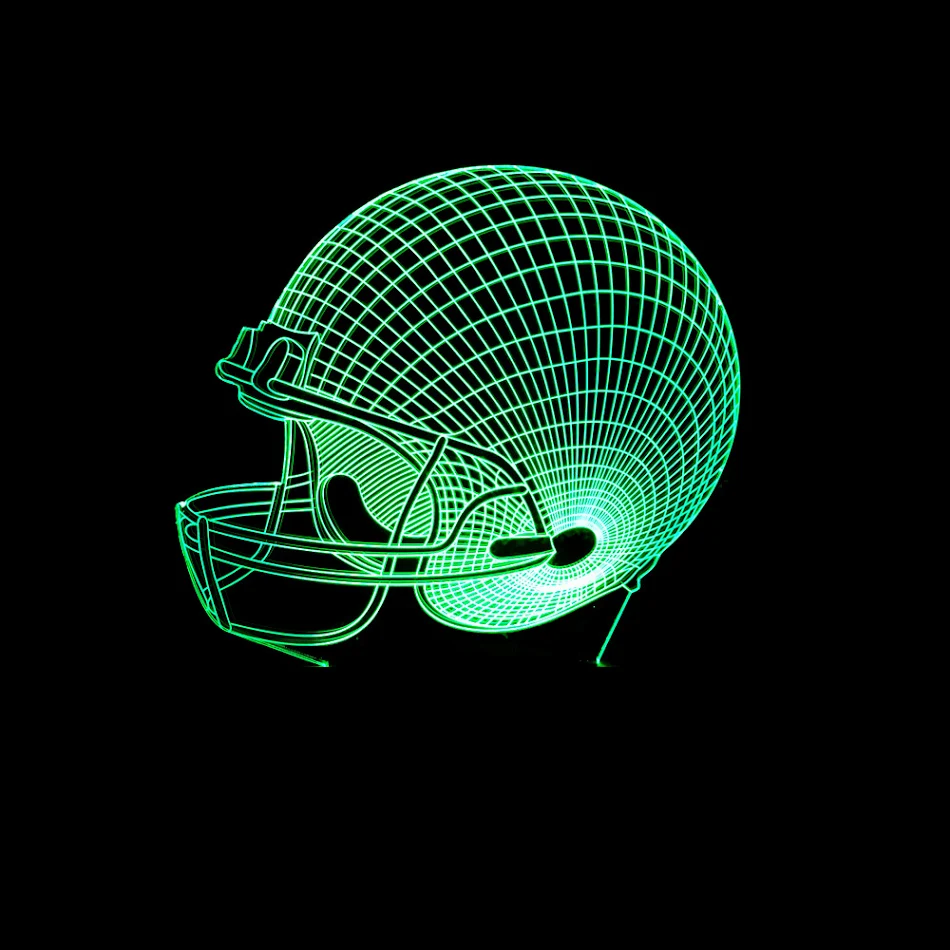 Ragbi Šešir 3D Lampa. Dekorativno LED osvetljenje za ljubitelje ragbija. Idealni poklon i jedinstvena atmosfera u sobi.