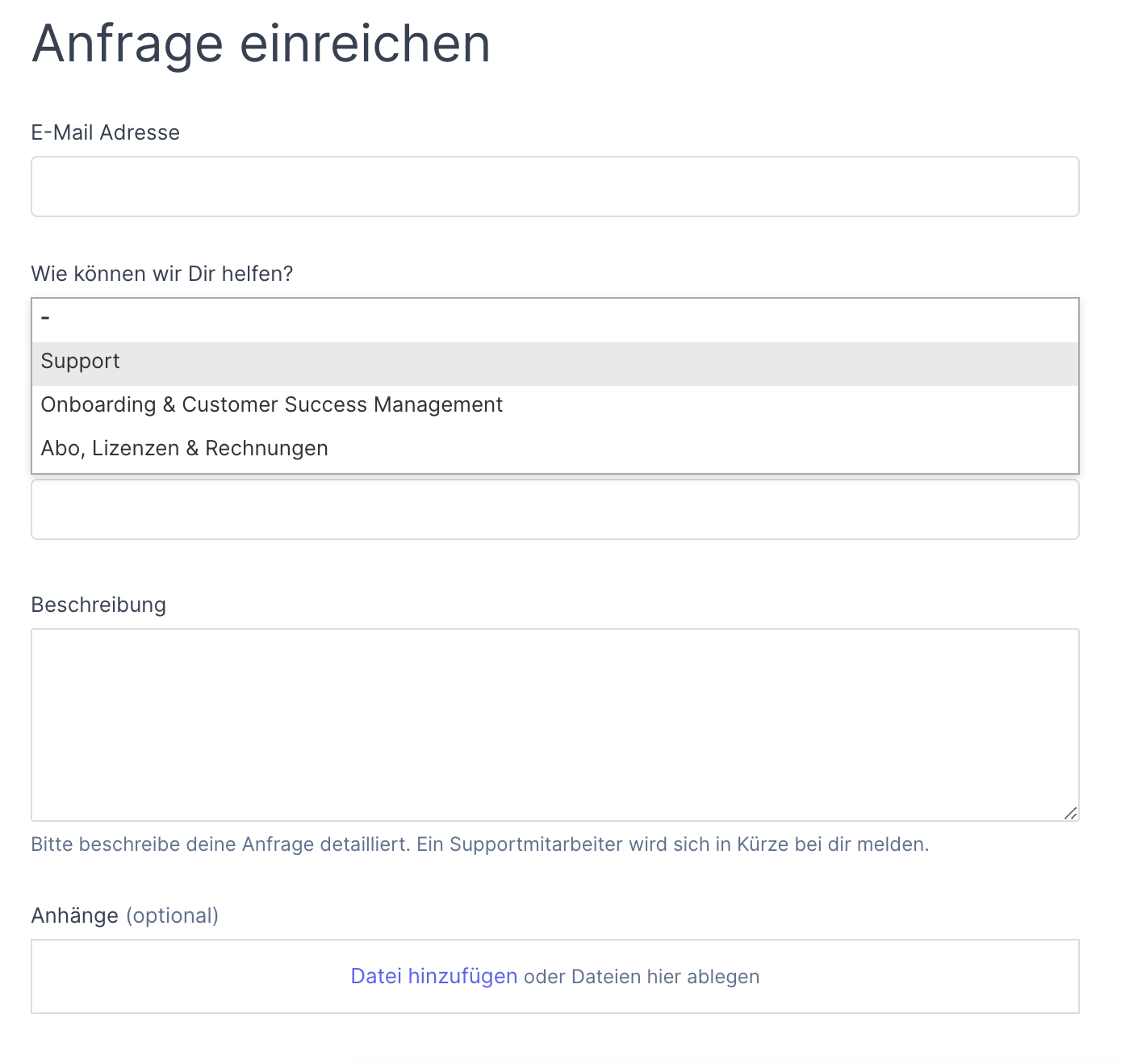 Xentral Ticketsystem Anfrage einreichen