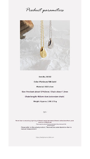 Title 4, Collier avec pendentif goutte en argent sterlin...