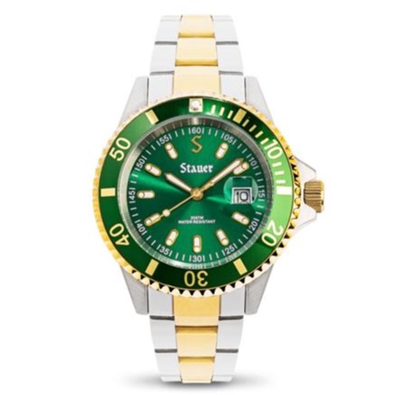 Stauer Men's Stainless Steel Evergreen Diver Wrist