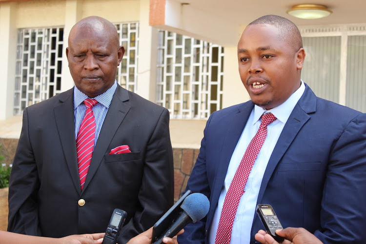 Nyeri Governor Mutahi Kahiga and Agriculture executive James Muturi