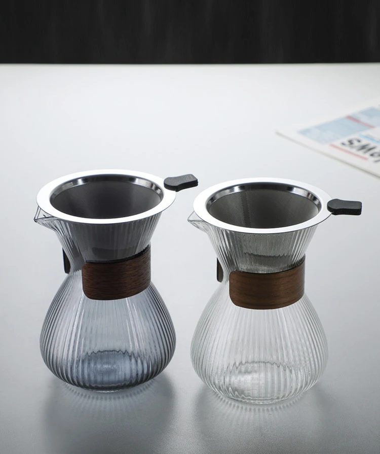 Title 10, Cafetière en verre rayé lavée à la main avec fi...