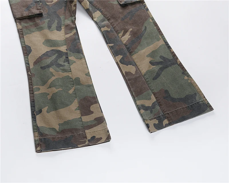 Title 11, Calças cargo camufladas masculinas de perna lar...