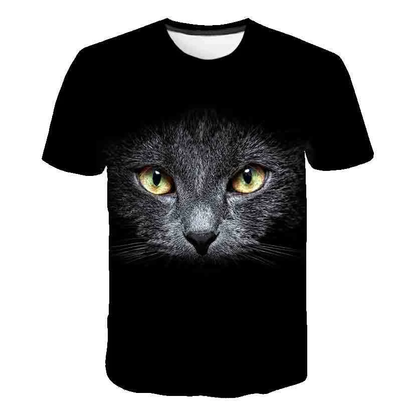 Camiseta de verano para niños con estampado de gatito coreano Manga corta ligera y transpirable ideal para el calor, diseño adorable y cómodo