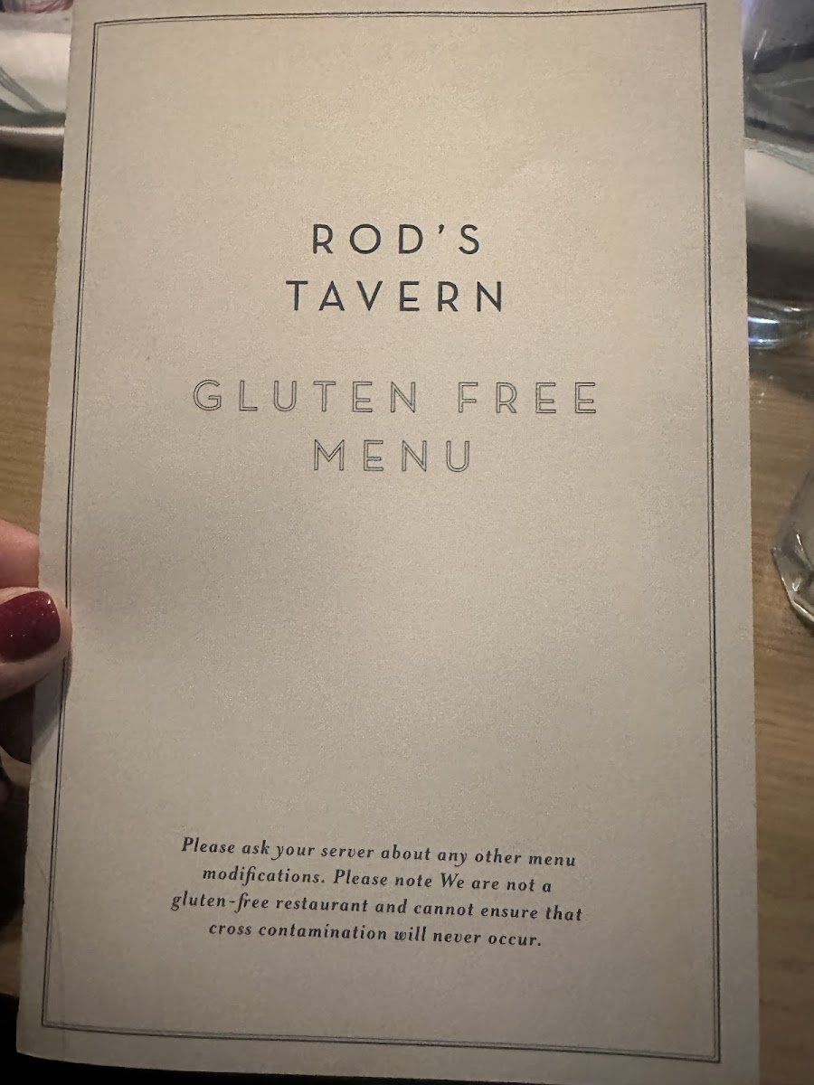 Gluten-Free at Rod's Tavern