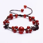 Red agate hand woven bracelet