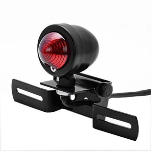Feu arrière moto rétro, modification Prince Car, design clôture, feu stop, support plaque immatriculation, lampe arrière et feu de freinage combinés.