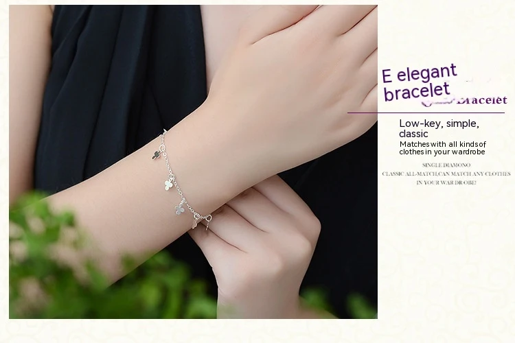 Pulsera de la Suerte Trébol Tobillera Sencilla Todo a Juego Adorno para un Estilo Elegante y Sutil, Perfecto para Cualquier Ocasión.
